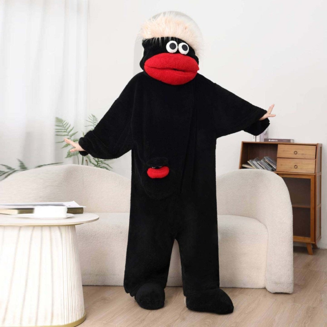 Thickened Couple Onesie Sleepwear Winter Cartoon Coral Fleece Monster Pajamas